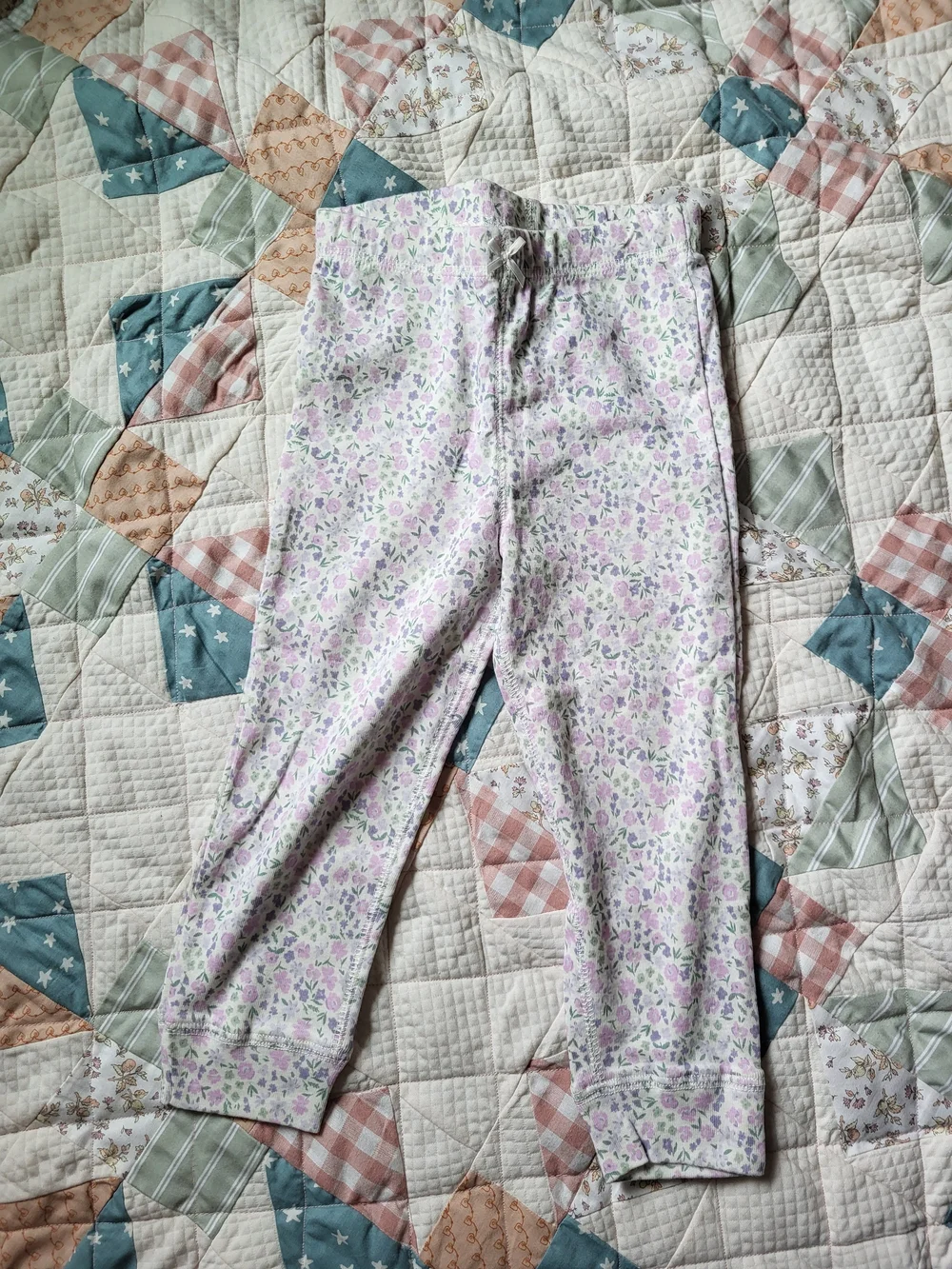NWOT Carter's Toddler Floral Pants in Lavender and White